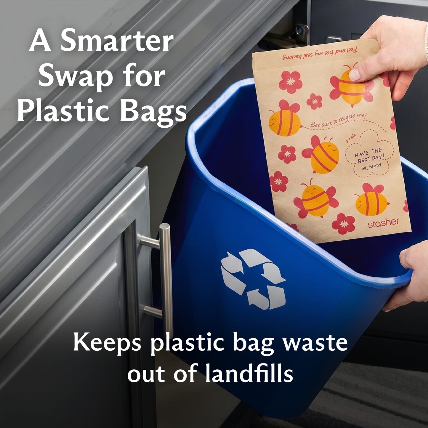 Recyclable Paper Bags 4-Pack 200ct